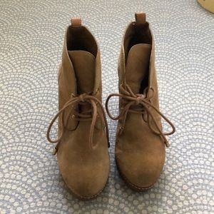 Tory Burch suede wedge booties